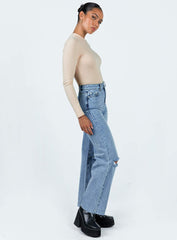Thorne High Rise Straight Leg Jeans Denim