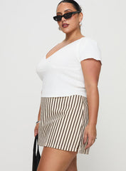 Gigi Skort Beige Stripe Curve