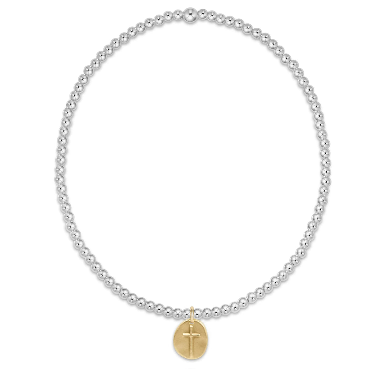 Classic Mixed Metal 2mm Bracelet - Inspire Small Gold Disc