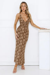 Remind Me Later Maxi Dress Brown