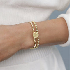 eCOLLEGIATE Classic Gold 3mm Bracelet - Alabama Disc