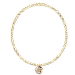 Classic Gold 2mm Bracelet - Reflection Small Charm - 11