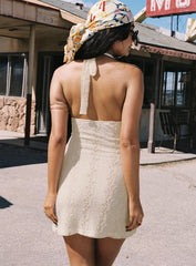 Youthful Spirit Halter Mini Dress Cream