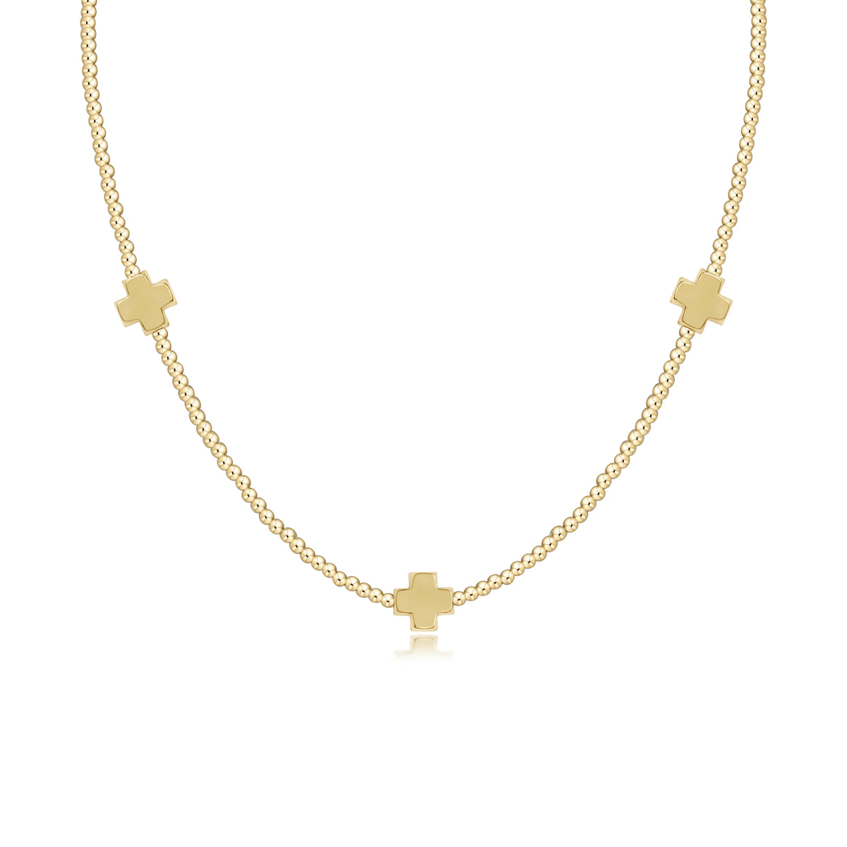 Choker Beaded - Signature Cross 2mm Gold - Gold