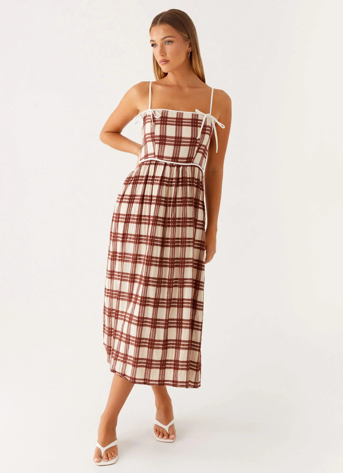 Shyanne Midi Dress - Chocolate Check