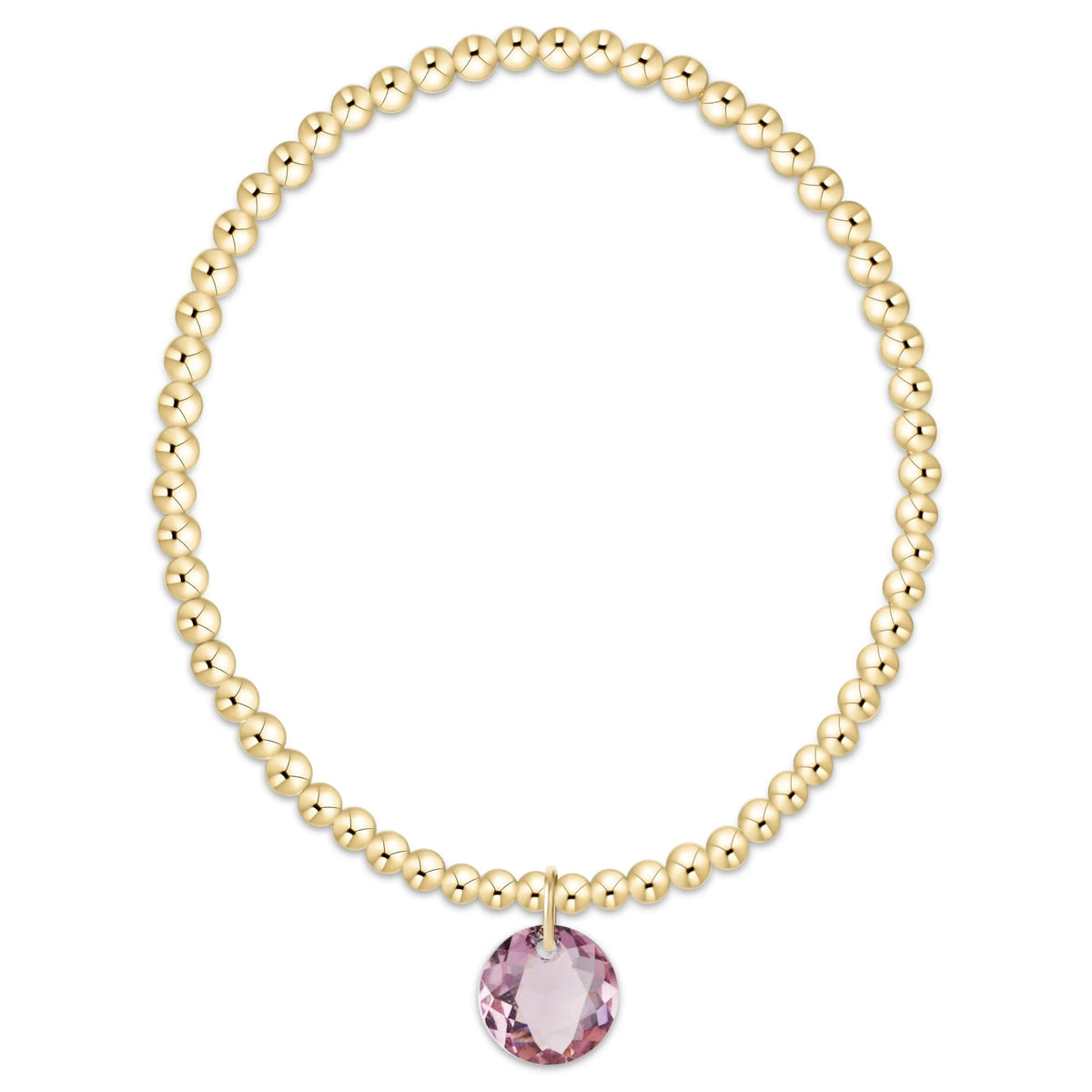 Classic Gold 3mm Bracelet - Reflection Charm - 02