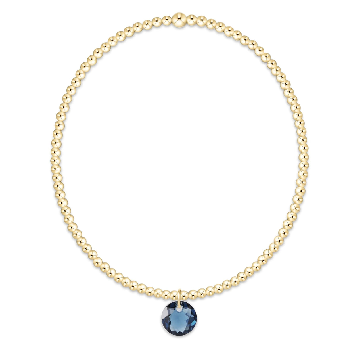 Classic Gold 2mm Bracelet - Reflection Small Charm - 09
