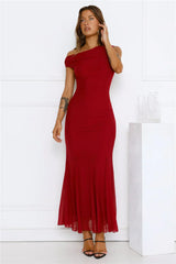 Moonlit Mischief Mesh Maxi Dress Wine