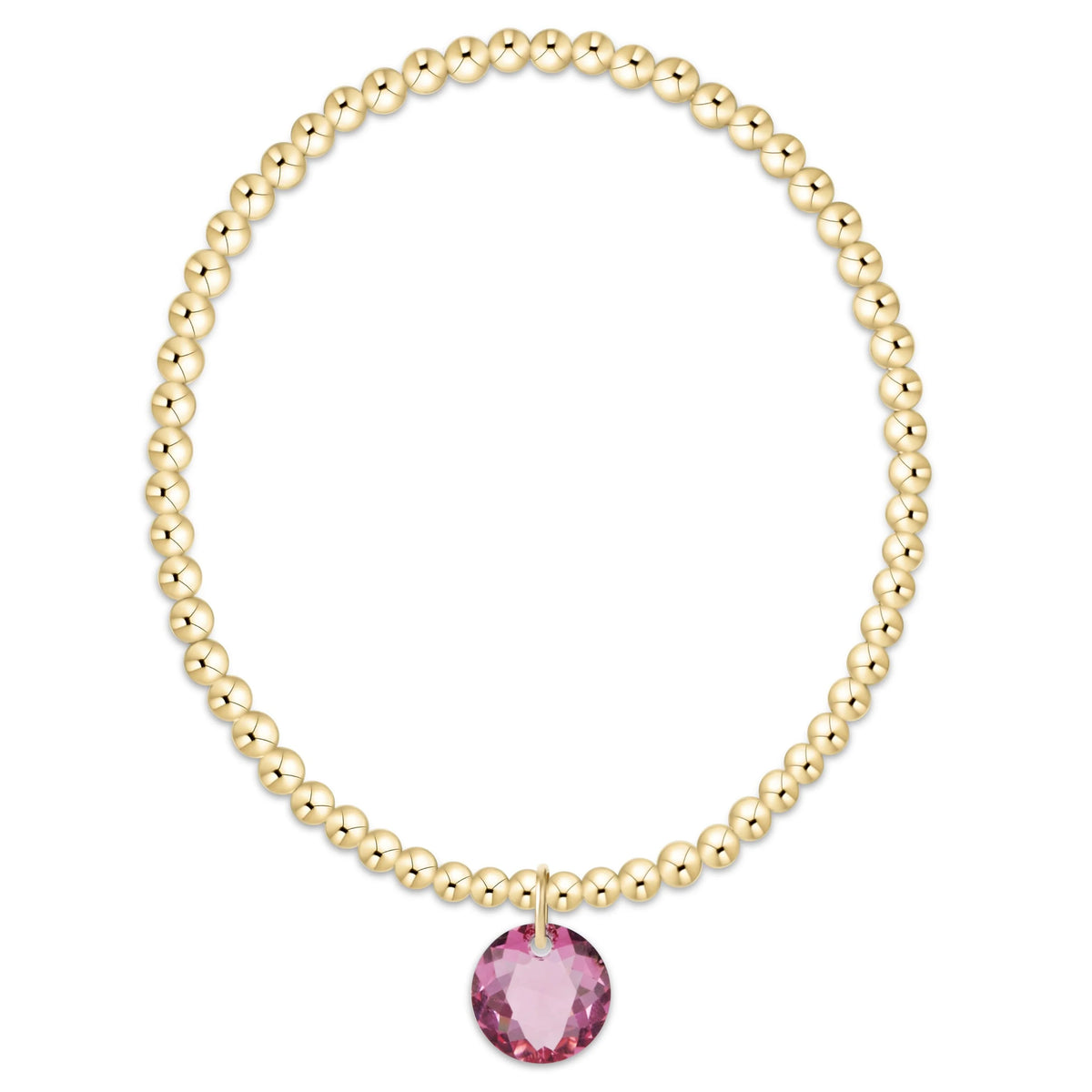 Classic Gold 3mm Bracelet - Reflection Charm - 10