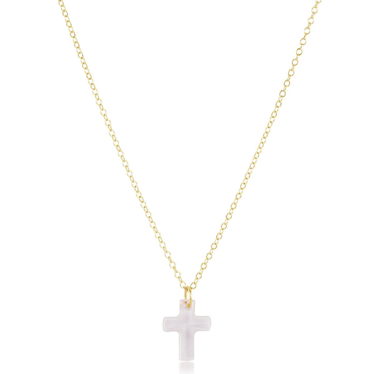 16" Necklace Gold - Blessed Crystal Charm