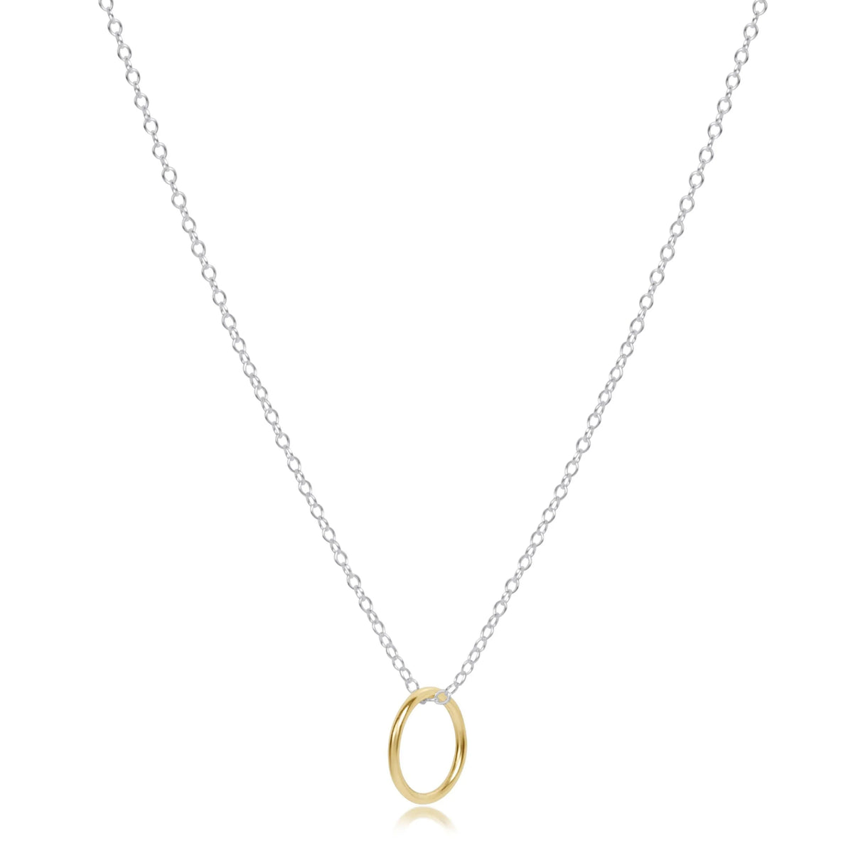 16" Necklace Mixed Metal - Halo Gold Charm