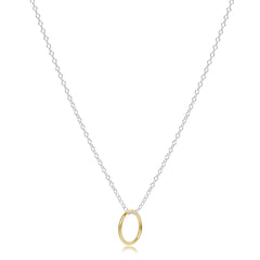 16" Necklace Mixed Metal - Halo Gold Charm
