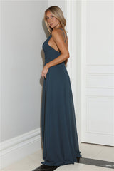 Crush Energy Halter Maxi Dress Deep Teal