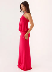 Telling You Maxi Dress - Red Magenta