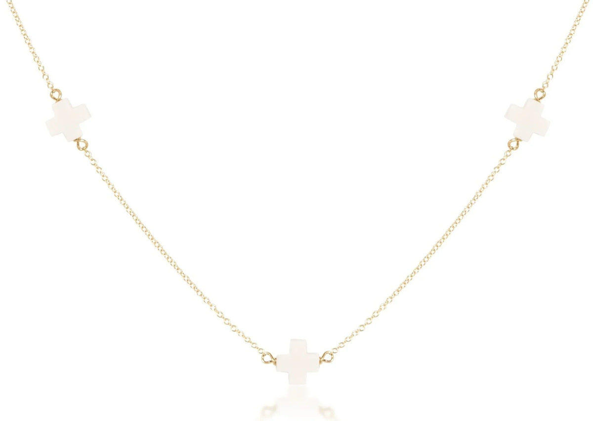 Choker Simplicity Chain Gold - Signature Cross Off-White