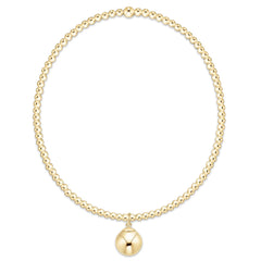 Classic Gold 2mm Bracelet - Classic Gold 8mm Charm