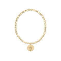 eCOLLEGIATE Classic Gold 3mm Bracelet - North Carolina State University Disc