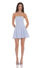 Amiens Coast Striped Floral Strapless Dress