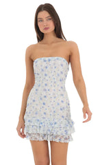 Ethereal Allure Floral Lace Strapless Bodycon Dress