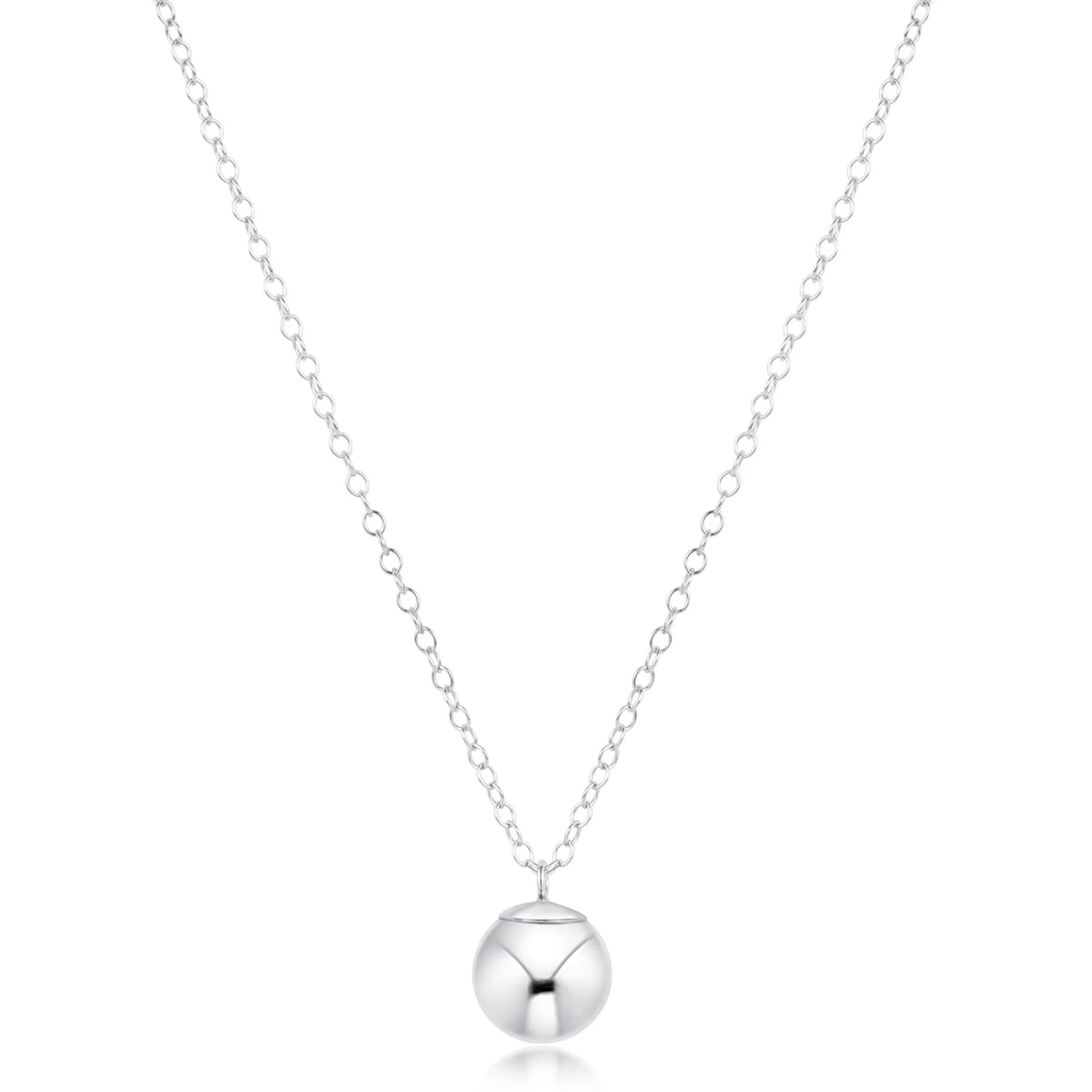 16" Necklace Sterling - Classic Sterling 10mm Charm