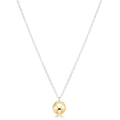 16" Necklace Mixed Metal - Classic Gold 8mm Charm