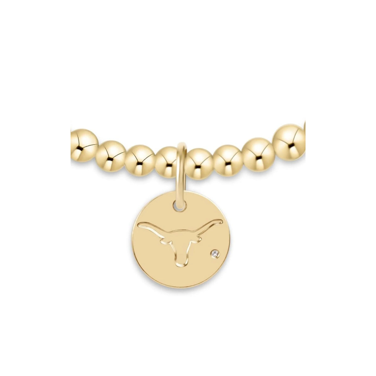 eCOLLEGIATE Classic Gold 3mm Bracelet - UT Austin Disc
