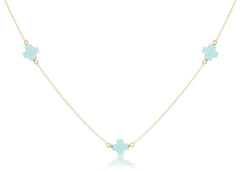 choker simplicity chain gold - signature cross turquoise