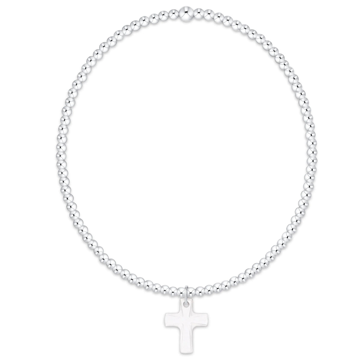 Classic Sterling 2mm Bracelet - Blessed Crystal Charm