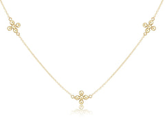 Choker Simplicity Chain Gold - Classic Beaded Signature Cross Gold