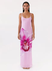 Bad News Mesh Maxi Dress - Pink Magnolia