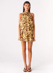 Zulla Backless Mini Dress - Laguna Print