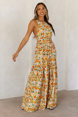 Floral Whispers Maxi Dress Orange