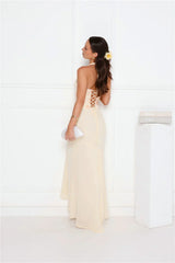 Silver Lining Love Halter Maxi Dress Yellow