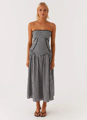 Larnie Midi Dress - Black Gingam