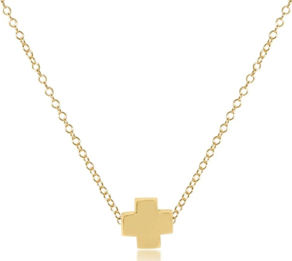 16" Necklace Gold - Signature Cross Gold