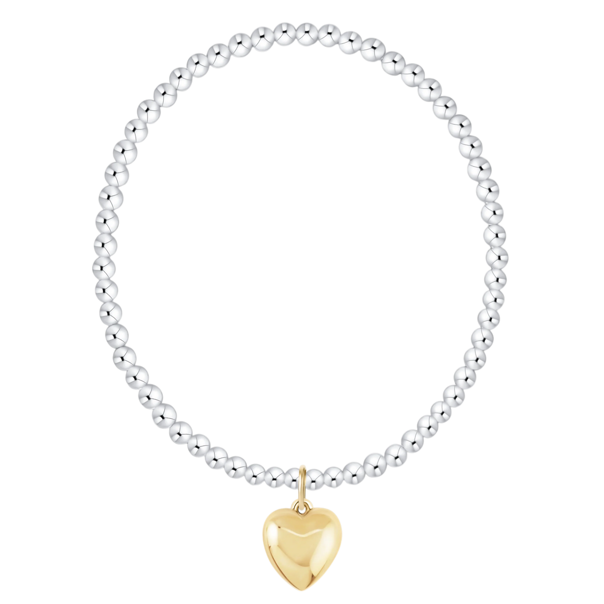Classic Mixed Metal 3mm Bracelet - Love Plush Gold Charm