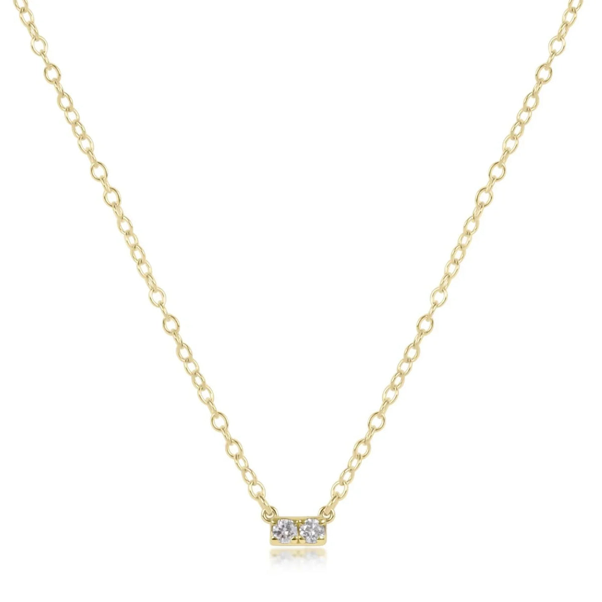 14kt Gold and Diamond Significance Bar Necklace - Two