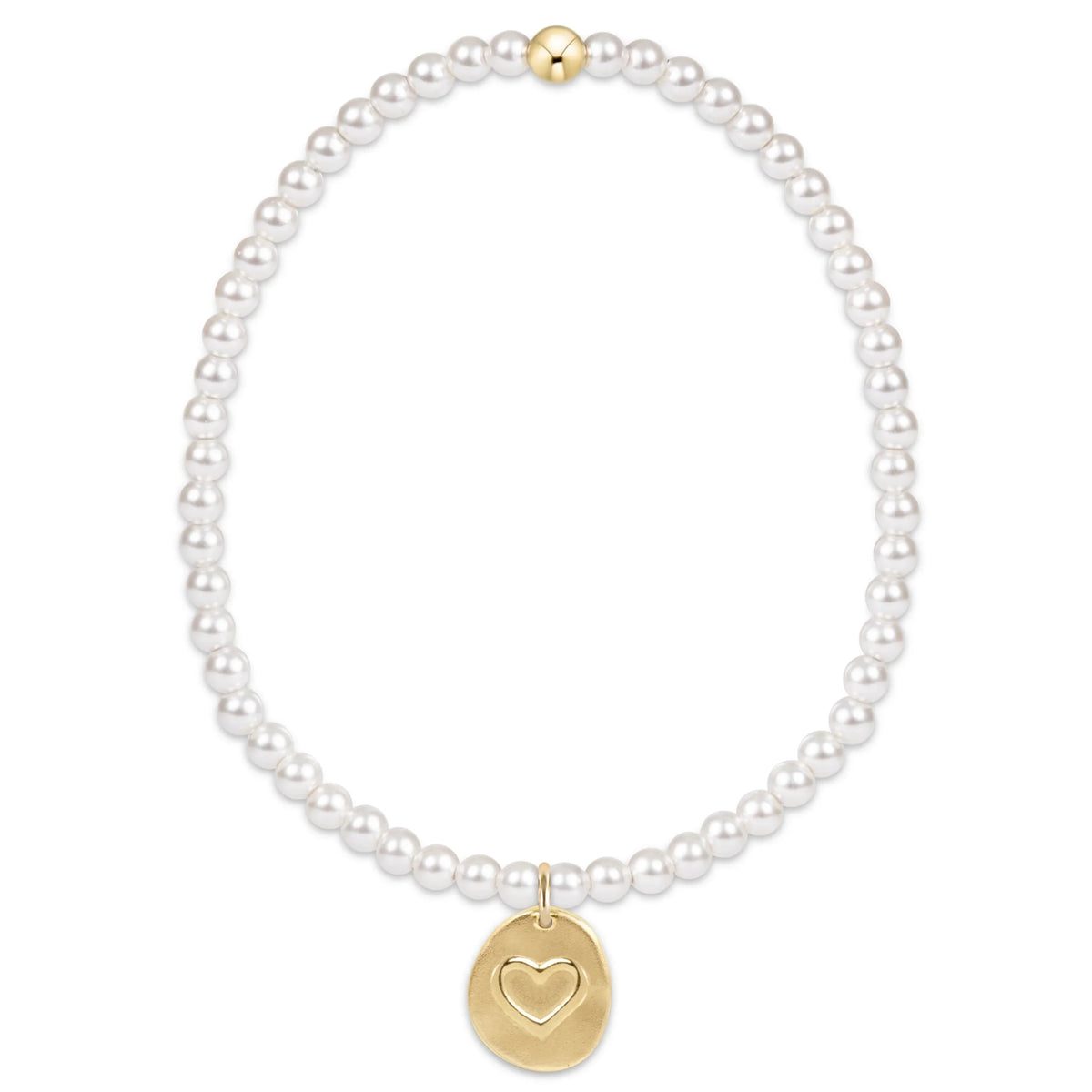 Classic Pearl 3mm Bracelet - Inspire Love Small Gold Disc