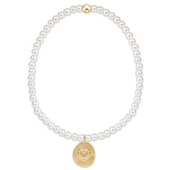 Classic Pearl 3mm Bracelet - Inspire Love Small Gold Disc