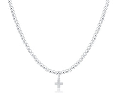 Choker Classic Sterling 3mm Bead - Signature Cross Sterling Charm