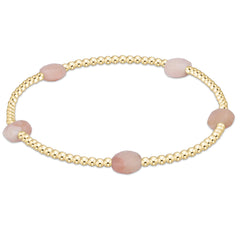 Admire Small Gem 2mm Gold Bracelet- Pink Opal