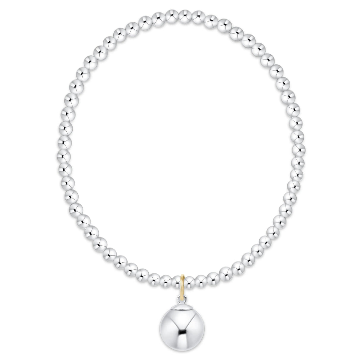 Classic Sterling 3mm Bracelet - Classic Sterling 10mm Charm