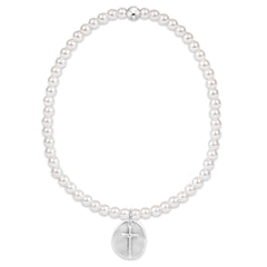 Classic Pearl 3mm Bracelet - Inspire Small Sterling Disc
