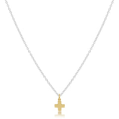 16" Necklace Mixed Metal - Signature Cross Gold Charm