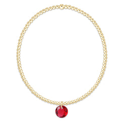 Classic Gold 2mm Bracelet - Reflection Small Charm - 07