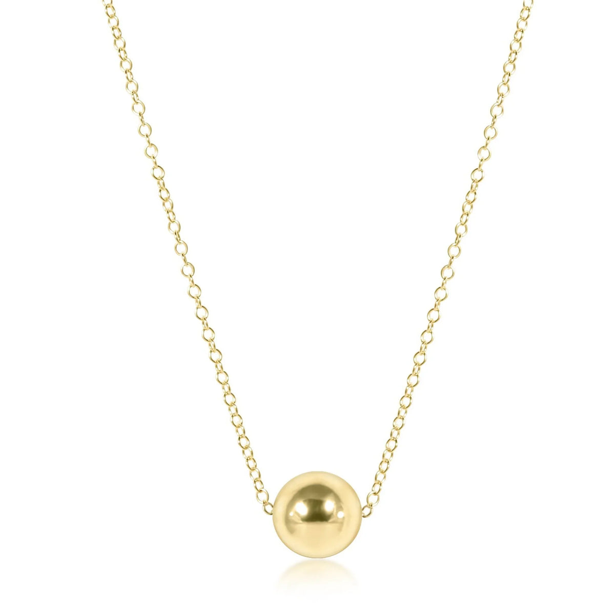16" Necklace Gold - Classic Gold 8mm Bead