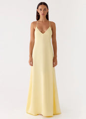 Fine Line Maxi Dress - Yellow