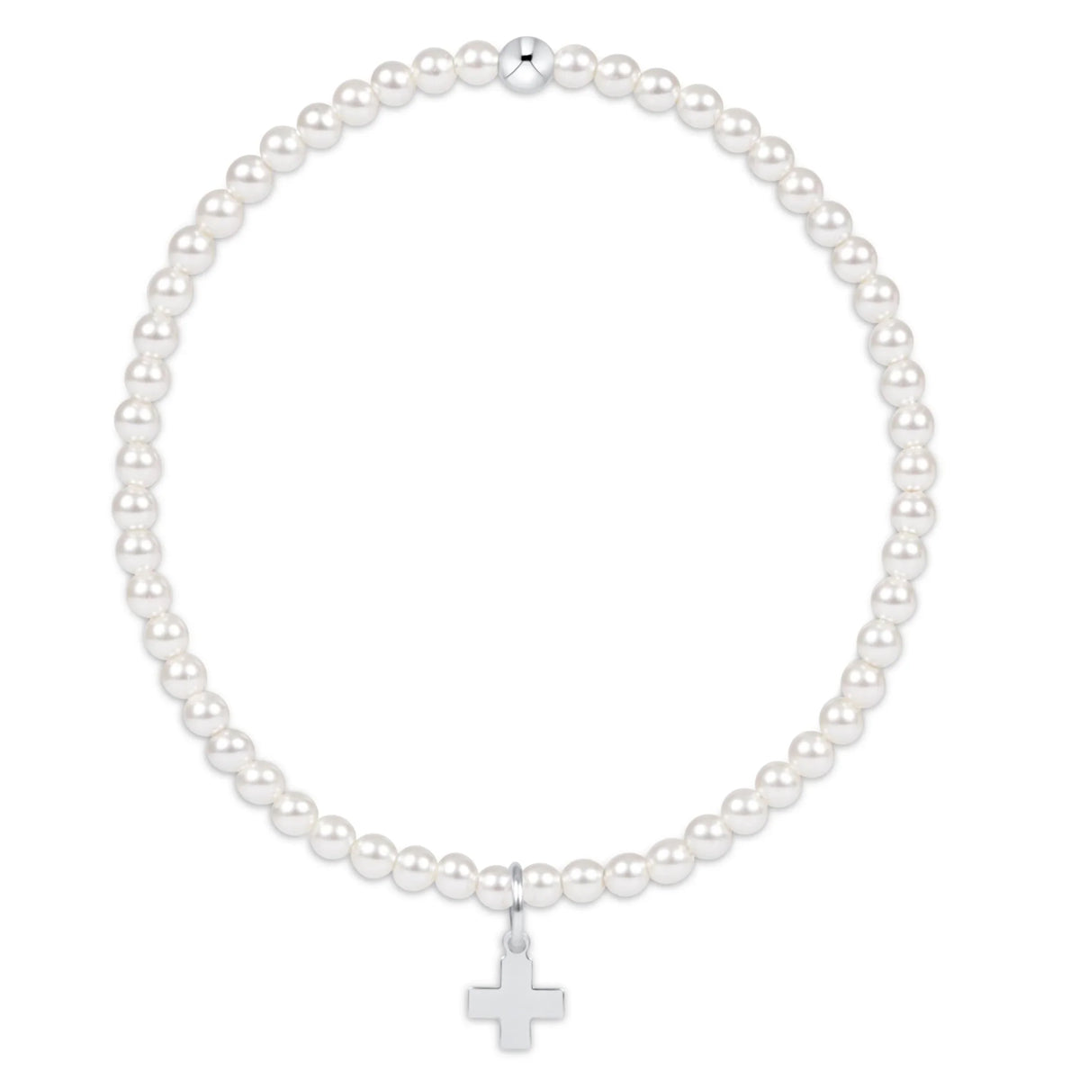 Classic Pearl 3mm Bracelet - Signature Cross Sterling Charm