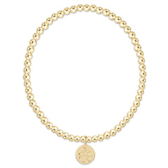 eCOLLEGIATE Classic Gold 3mm Bracelet - Clemson Disc
