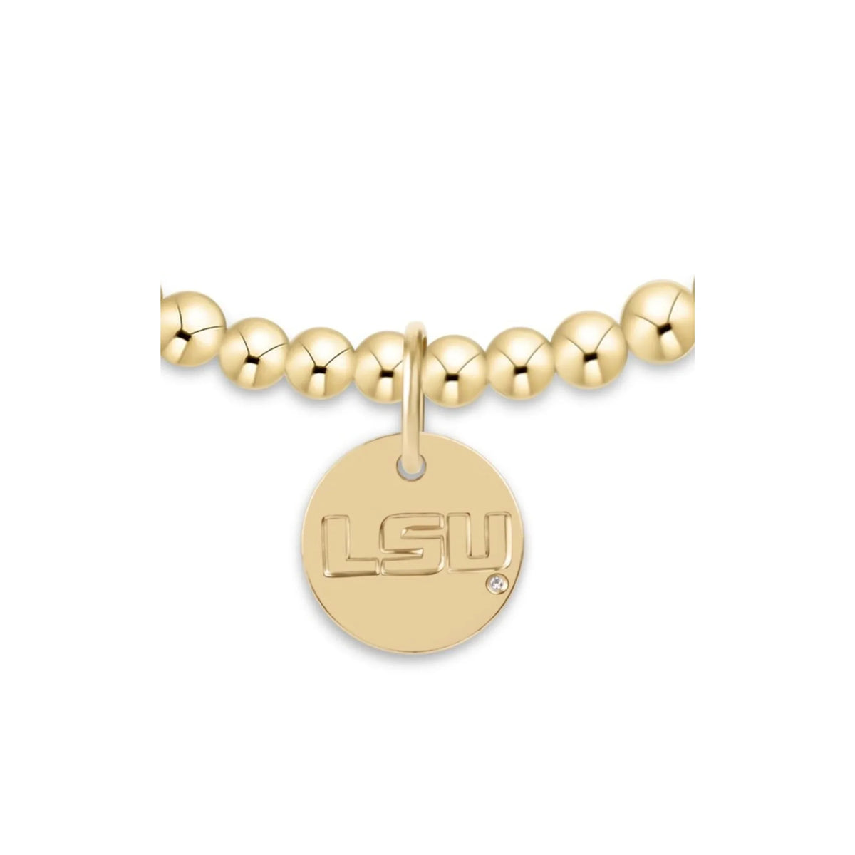 eCOLLEGIATE Classic Gold 3mm Bracelet - LSU Disc